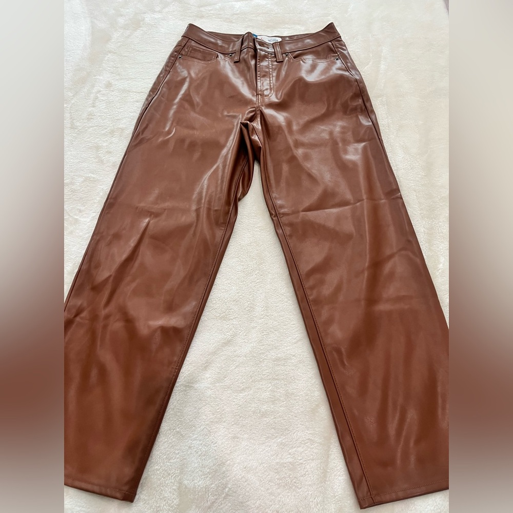 Old Navy Brown High Rise Faux Leather Pants - Size 8P